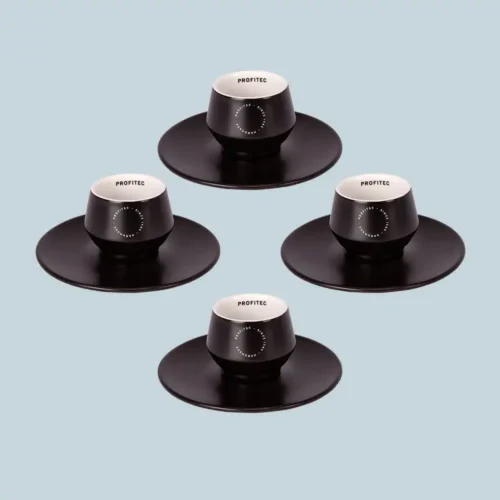 4 stk Profitec espressokopper med underkopper