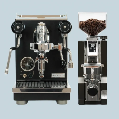 Sæt med Profitec Pro 400 Black Edition og Eureka Mignon Libra 55 sort